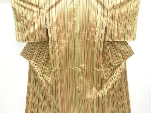 未使用品　縞織り出し手織り紬着物